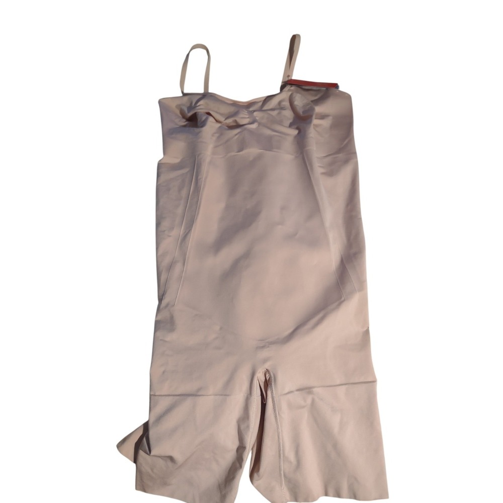 Spanx Plus Size On Core Mid-Thigh Bodysuit‎ PS1715 2X Sculpt Soft Nude NWT $102